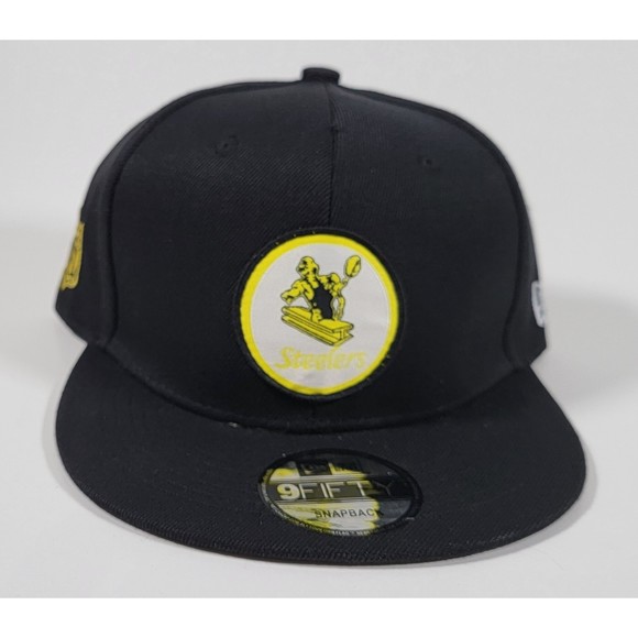 Pittsburgh Steelers New Era Adjustable NFL Hat Black Vintage Patch Snapback Cap. - Picture 2 of 9